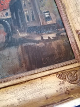Charger l&#39;image dans la galerie, Cornelius Terlouw peintre Hollandais fin XIXe Début XXème. Huile sur panneau canal avec église signée en bas à droite
