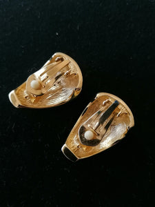 Boucle d'oreille doré clip, vintage 