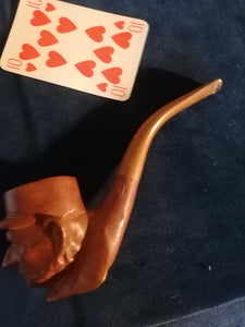 St Claude France Pipe ancienne Charle De Gaulle en bois sculpté