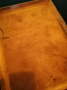 Black starr and Gorham petit plateau en cuivre, avec inscription pour mariage