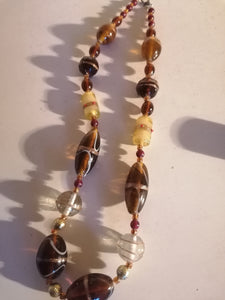 Collier perle en verre soufflé type murano vintage 