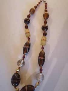Collier perle en verre soufflé type murano vintage 