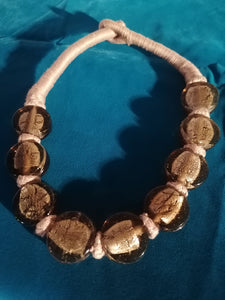 Collier perle en verre soufflé type murano 