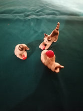 Charger l&#39;image dans la galerie, 3 petits chats qui jouent en porcelaine. 
