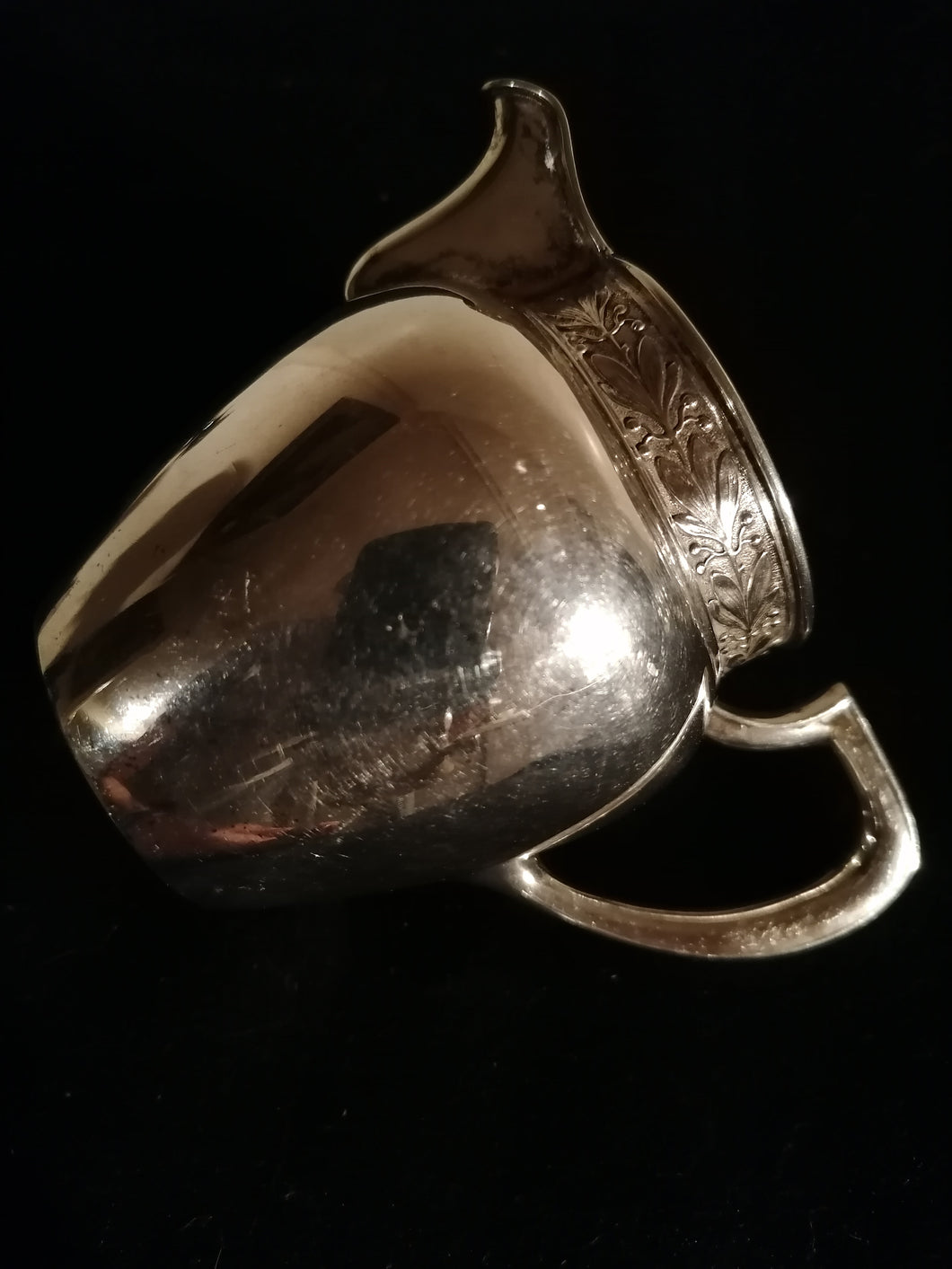 Jezler crémier ancien en argent, intérieur doré 