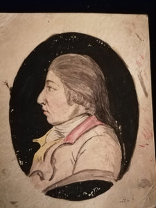 Miniature profil portrait crayon XIXème 
