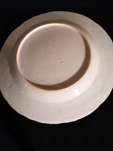 Assiette chine bleu et blanc XIXème, quelques égrènure