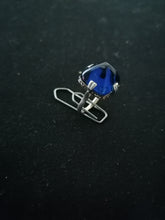 Charger l&#39;image dans la galerie, Bague argent et verre bleu, taillé style saphire cabochon
