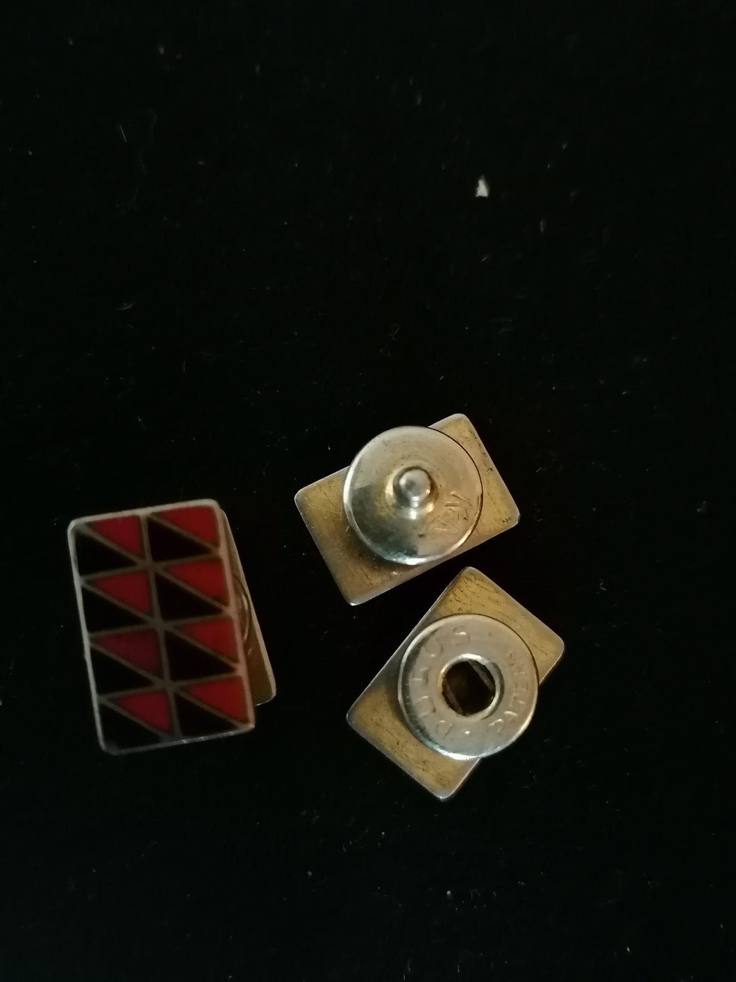 Paire de bouton de manchette émaillée, Durus patent probablement américain des année 50-70