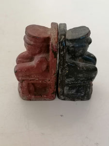 Paire de statuette ancêtre probablement Nigéria début XXème bois sculpté et peint.