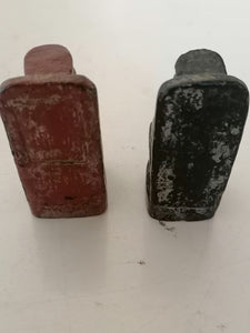 Paire de statuette ancêtre probablement Nigéria début XXème bois sculpté et peint.
