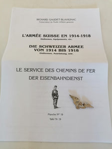 Armée suisse insigne du service des chemin de fer 1914-1918 petite mob (roue ailée métal blanc)