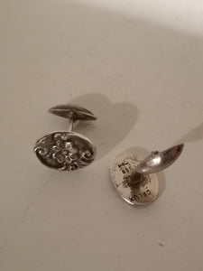 Dflux paire de bouton de manchette en argent massif vintage