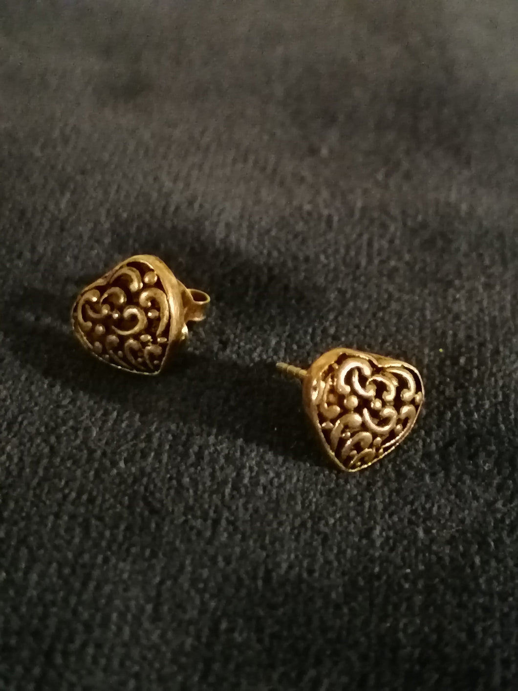 Paire de clou d'oreille argent en forme de cœur