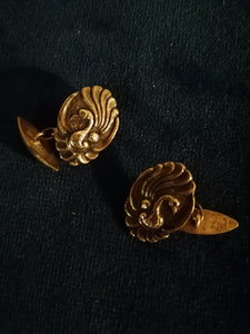 Paire de bouton de manchette en argent décors cygne probablement javanais
