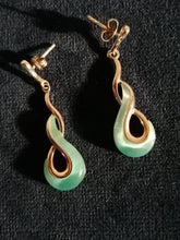 Charger l&#39;image dans la galerie, Paire de boucle d&#39;oreille argent rhodié et pierre synthétique
