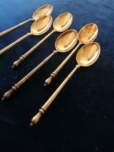 Charger l&#39;image dans la galerie, W&amp;s Sorensen Danemark, 6 ravissantes cuillères à café en argent doré 
