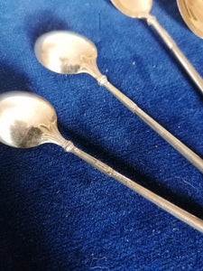 W&s Sorensen Danemark, 6 ravissantes cuillères à café en argent doré 