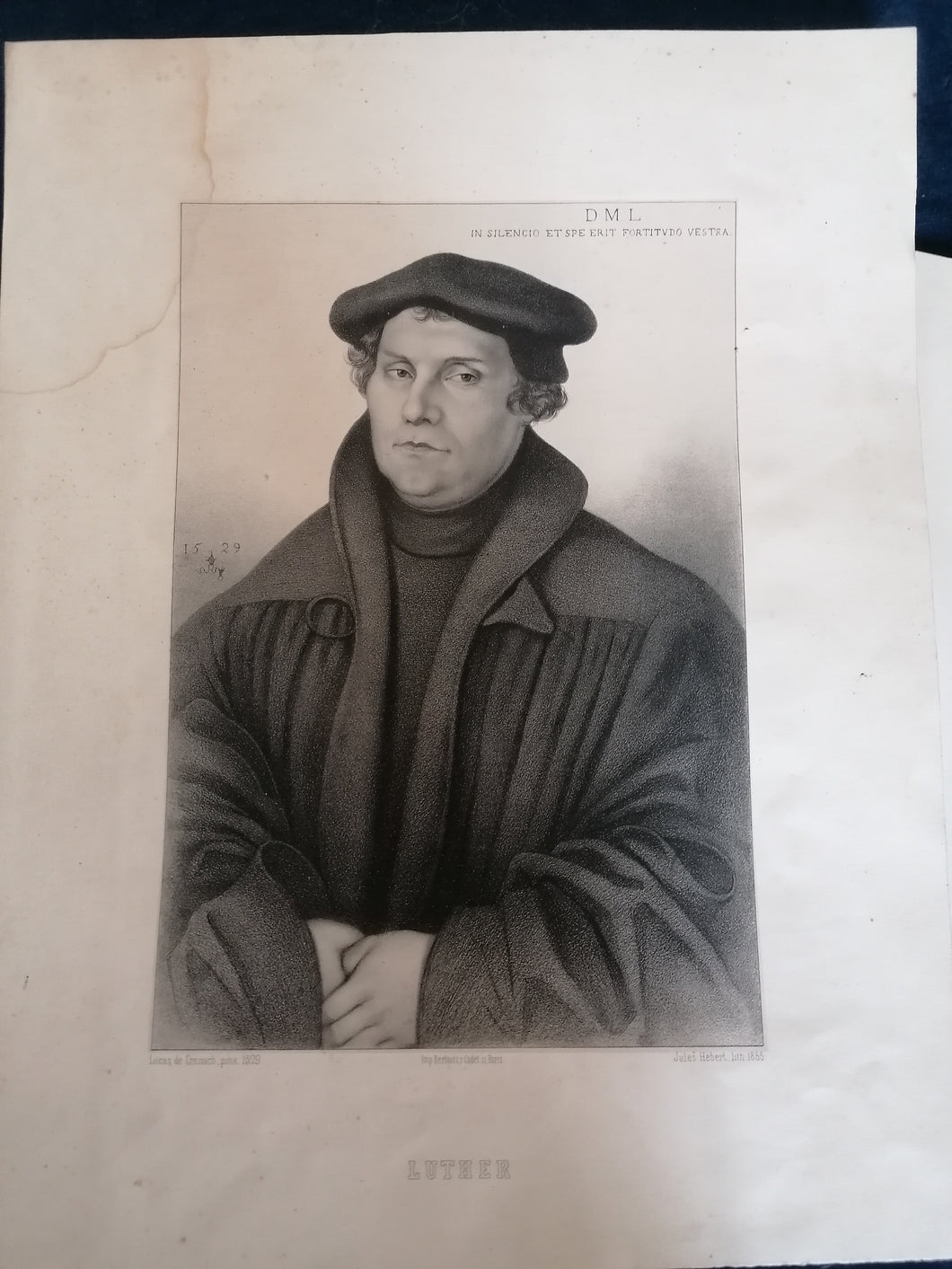 XIXème Gravure de Luther Martin, à encadrer