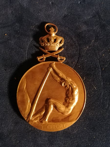 Médaille belge doré grand format 