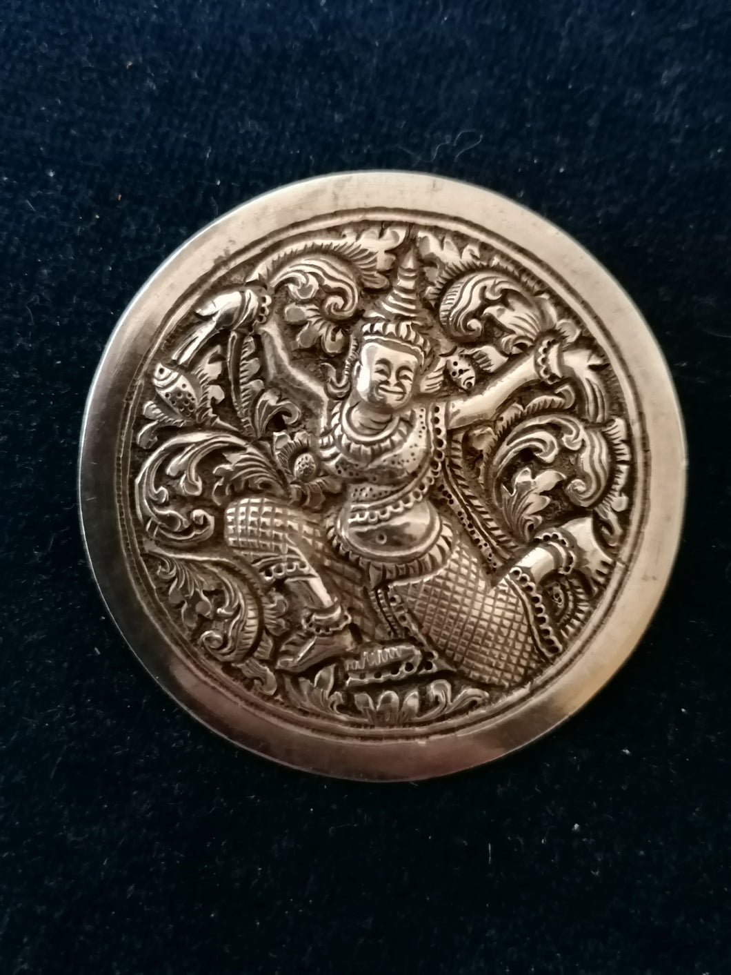 broche argent indienne divinité