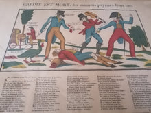 Charger l&#39;image dans la galerie, Crédit est mort, lithographie de Georgin, édition de Pellerin 

