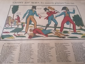 Crédit est mort, lithographie de Georgin, édition de Pellerin 