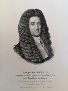 Série de 9 lithographies anciennes  famille Grenus Notable Genevois