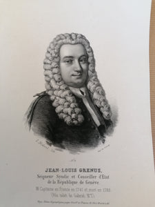 Série de 9 lithographies anciennes  famille Grenus Notable Genevois
