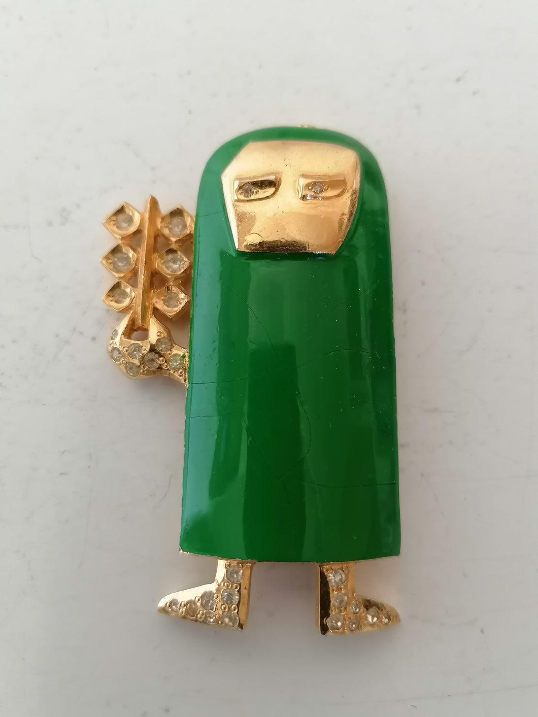 Pierre cardin broche doré fantaisie   moderniste.