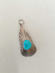 Pendentif argent et turqoise probablement amérindiens
